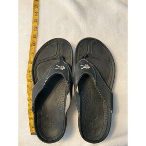 Kuru Suomi Women’s Sz 9  Flip Flop Sandals Black Flat Heel Thong Comfort